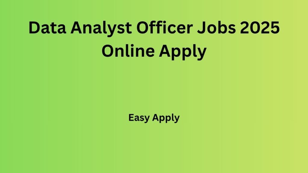 Data Analyst Officer Jobs